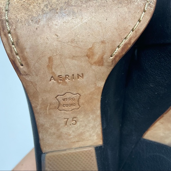 ANTHROPOLOGIE AERIN Mushroom Carden Wrapped Leather Ankle Booties Black Size 7.5 - Picture 8 of 8